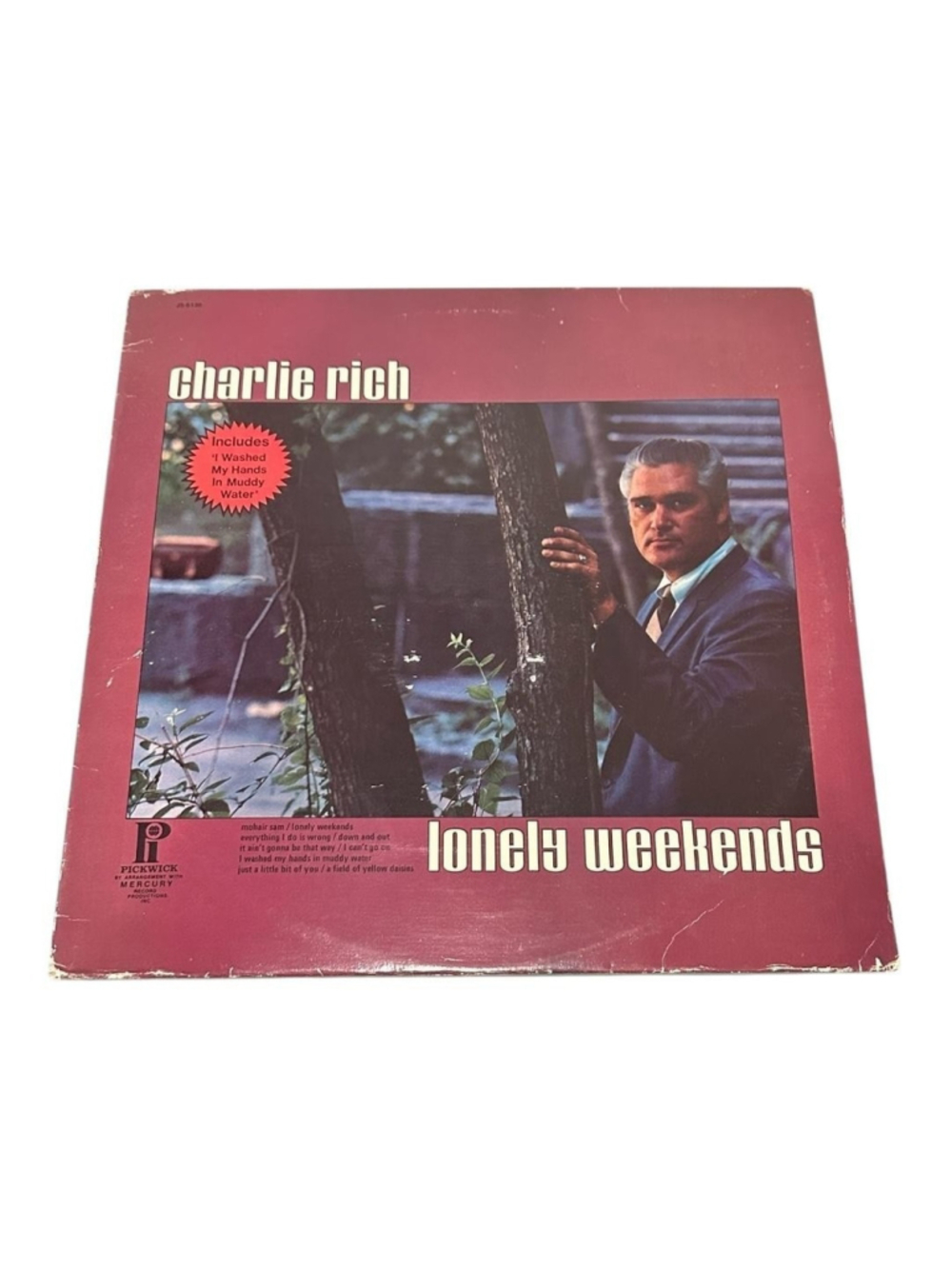 Vintage Charlie Rich Vinyl LP Lonely Weekends Hilltop Country Black Canada